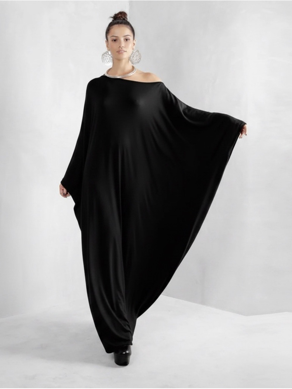 Michael Lauren  Black Domain  Sleeve Scoop Neck Pullover dress